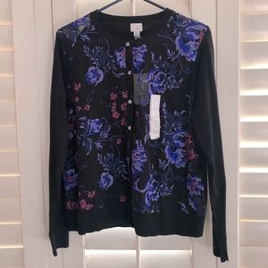 🌦 a new day floral black and purple cardigan XL